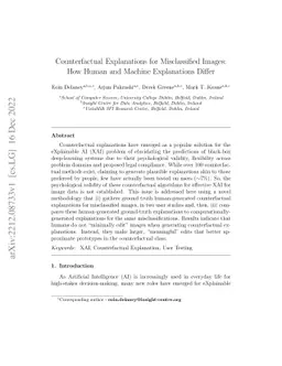 Counterfactual Explanations for Misclassified Images: How Human and
  Machine Explanations Differ