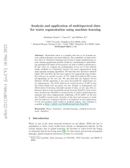 Analysis and application of multispectral data for water segmentation
  using machine learning