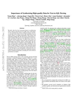 Importance of Synthesizing High-quality Data for Text-to-SQL Parsing