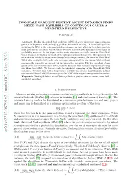 Two-Scale Gradient Descent Ascent Dynamics Finds Mixed Nash Equilibria
  of Continuous Games: A Mean-Field Perspective
