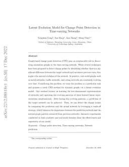 Latent Evolution Model for Change Point Detection in Time-varying
  Networks