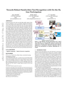 Towards Robust Handwritten Text Recognition with On-the-fly User
  Participation