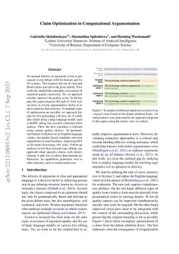 Claim Optimization in Computational Argumentation