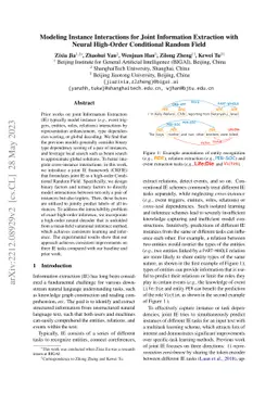 Modeling Instance Interactions for Joint Information Extraction with
  Neural High-Order Conditional Random Field