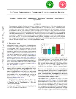 On Noisy Evaluation in Federated Hyperparameter Tuning
