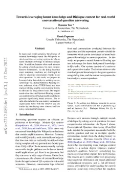 Towards leveraging latent knowledge and Dialogue context for real-world
  conversational question answering