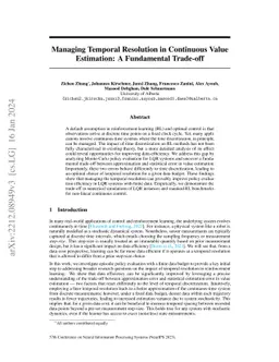 Managing Temporal Resolution in Continuous Value Estimation: A
  Fundamental Trade-off