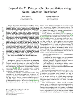 Beyond the C: Retargetable Decompilation using Neural Machine
  Translation