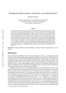 Foundation models in brief: A historical, socio-technical focus
