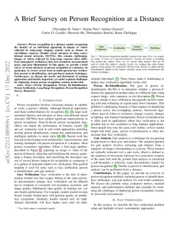 A Brief Survey on Person Recognition at a Distance