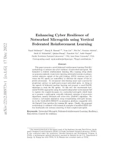 Enhancing Cyber Resilience of Networked Microgrids using Vertical
  Federated Reinforcement Learning