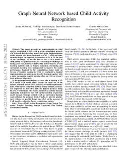Graph Neural Network based Child Activity Recognition