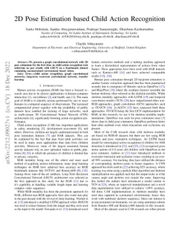 2D Pose Estimation based Child Action Recognition