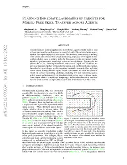 Planning Immediate Landmarks of Targets for Model-Free Skill Transfer
  across Agents
