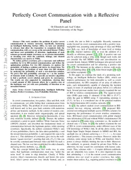 Perfectly Covert Communication with a Reflective Panel