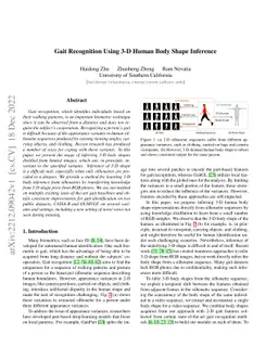Gait Recognition Using 3-D Human Body Shape Inference