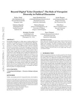 Beyond Digital "Echo Chambers": The Role of Viewpoint Diversity in
  Political Discussion