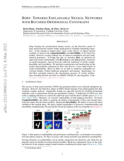 Bort: Towards Explainable Neural Networks with Bounded Orthogonal
  Constraint