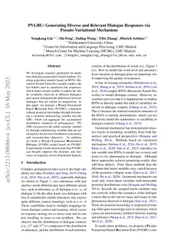 PVGRU: Generating Diverse and Relevant Dialogue Responses via
  Pseudo-Variational Mechanism