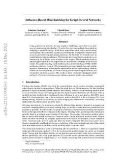 Influence-Based Mini-Batching for Graph Neural Networks
