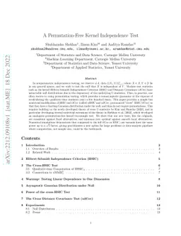 A Permutation-Free Kernel Independence Test