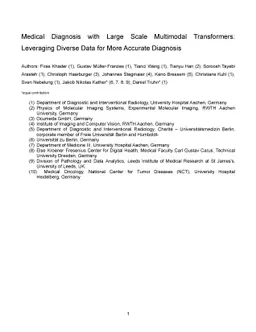 Medical Diagnosis with Large Scale Multimodal Transformers: Leveraging
  Diverse Data for More Accurate Diagnosis