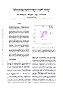 On Isotropy, Contextualization and Learning Dynamics of
  Contrastive-based Sentence Representation Learning