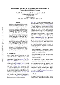 Don't Forget Your ABC's: Evaluating the State-of-the-Art in
  Chat-Oriented Dialogue Systems