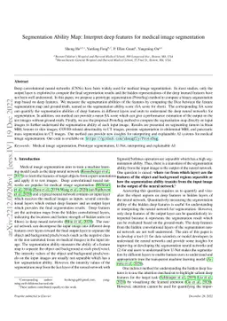 Segmentation Ability Map: Interpret deep features for medical image
  segmentation