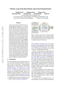 OASum: Large-Scale Open Domain Aspect-based Summarization