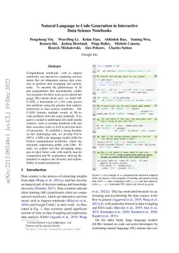 Natural Language to Code Generation in Interactive Data Science
  Notebooks