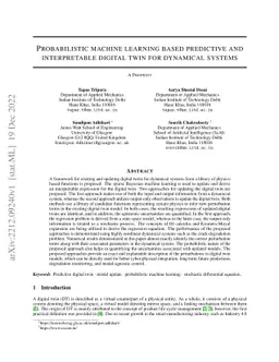 Probabilistic machine learning based predictive and interpretable
  digital twin for dynamical systems