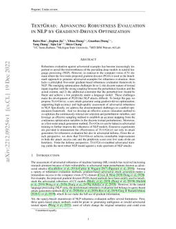 TextGrad: Advancing Robustness Evaluation in NLP by Gradient-Driven
  Optimization