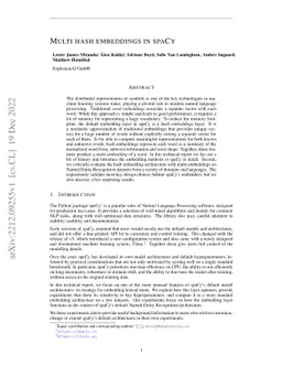 Multi hash embeddings in spaCy