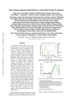 Discovering Language Model Behaviors with Model-Written Evaluations