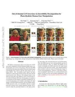 Out-of-domain GAN inversion via Invertibility Decomposition for
  Photo-Realistic Human Face Manipulation