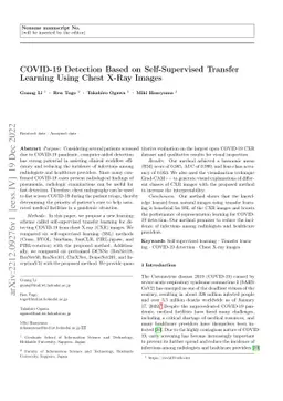 COVID-19 Detection Based on Self-Supervised Transfer Learning Using
  Chest X-Ray Images