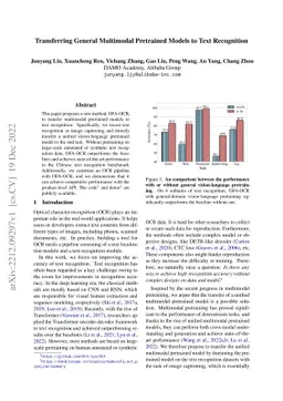Transferring General Multimodal Pretrained Models to Text Recognition