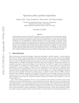 Quantum policy gradient algorithms