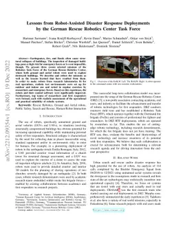 Lessons from Robot-Assisted Disaster Response Deployments by the German
  Rescue Robotics Center Task Force