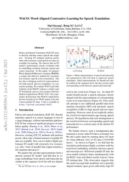 WACO: Word-Aligned Contrastive Learning for Speech Translation