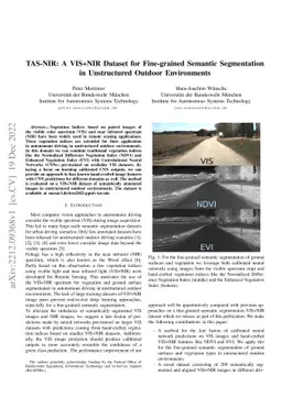 TAS-NIR: A VIS+NIR Dataset for Fine-grained Semantic Segmentation in
  Unstructured Outdoor Environments