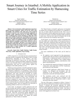 Smart Journey in Istanbul: A Mobile Application in Smart Cities for
  Traffic Estimation by Harnessing Time Series