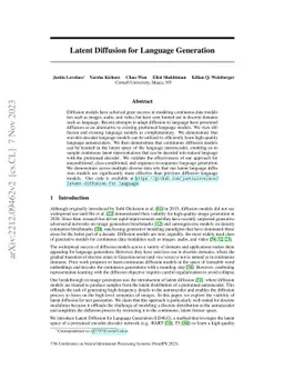 Latent Diffusion for Language Generation