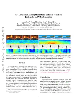 MM-Diffusion: Learning Multi-Modal Diffusion Models for Joint Audio and
  Video Generation