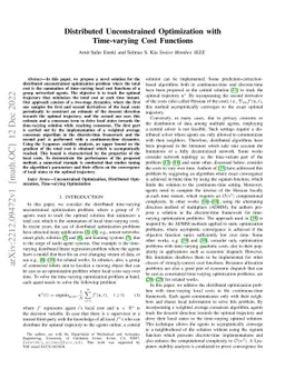 Distributed Unconstrained Optimization with Time-varying Cost Functions