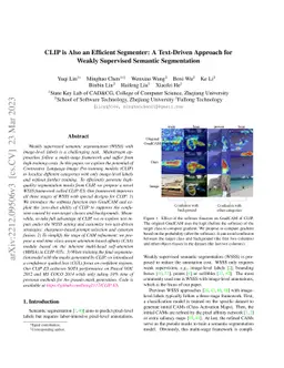 CLIP is Also an Efficient Segmenter: A Text-Driven Approach for Weakly
  Supervised Semantic Segmentation