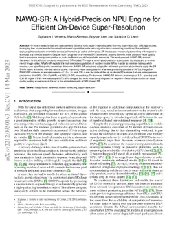 NAWQ-SR: A Hybrid-Precision NPU Engine for Efficient On-Device
  Super-Resolution