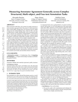 Measuring Annotator Agreement Generally across Complex Structured,
  Multi-object, and Free-text Annotation Tasks
