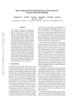 Query Enhanced Knowledge-Intensive Conversation via Unsupervised Joint
  Modeling